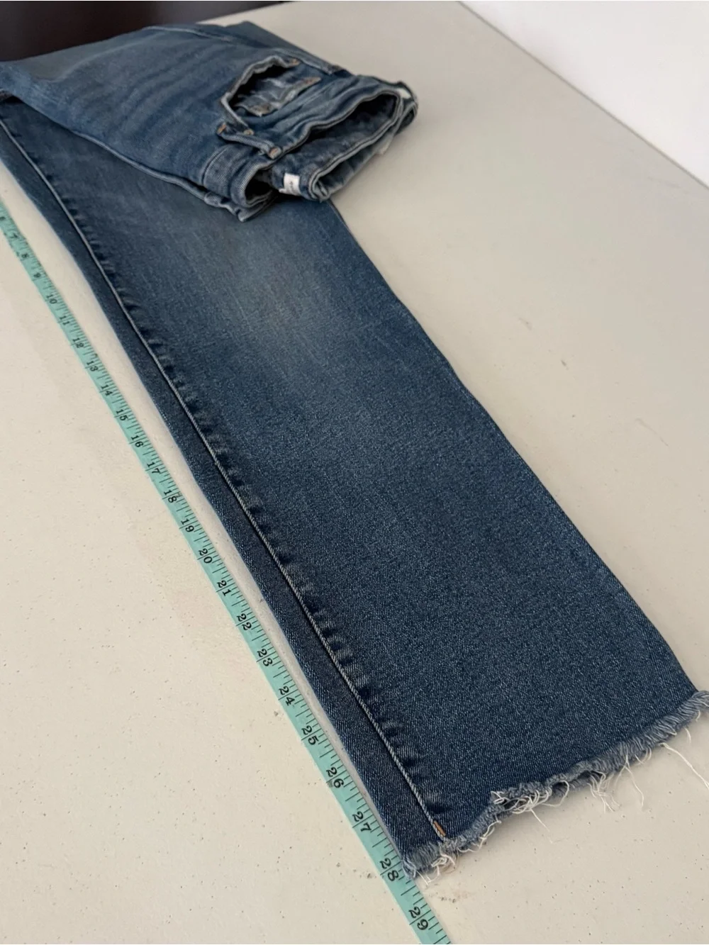 Good‎ American Good Good Curve Straight Jeans Raw Hem 8/29 Style GSTDBPL67T EUC